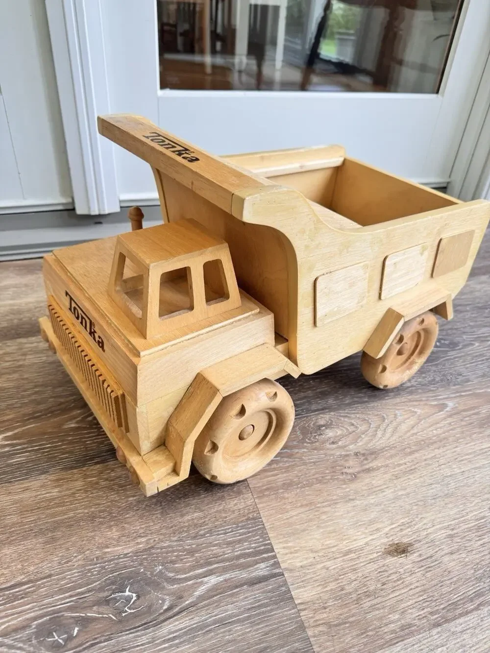 Vintage Tonka Wooden Dump Truck Handcrafted Display Toy Collectible - 19x12”